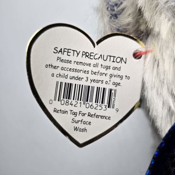 Ty Attic Treasures Emmet the Elephant Plush Grey & Blue – 2000 Pre-Owned - Picture 4 of 7